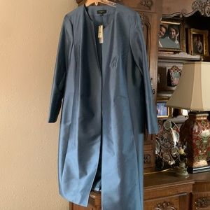 Talbots Slate Blue Silk/Wool Open Coat - 20w